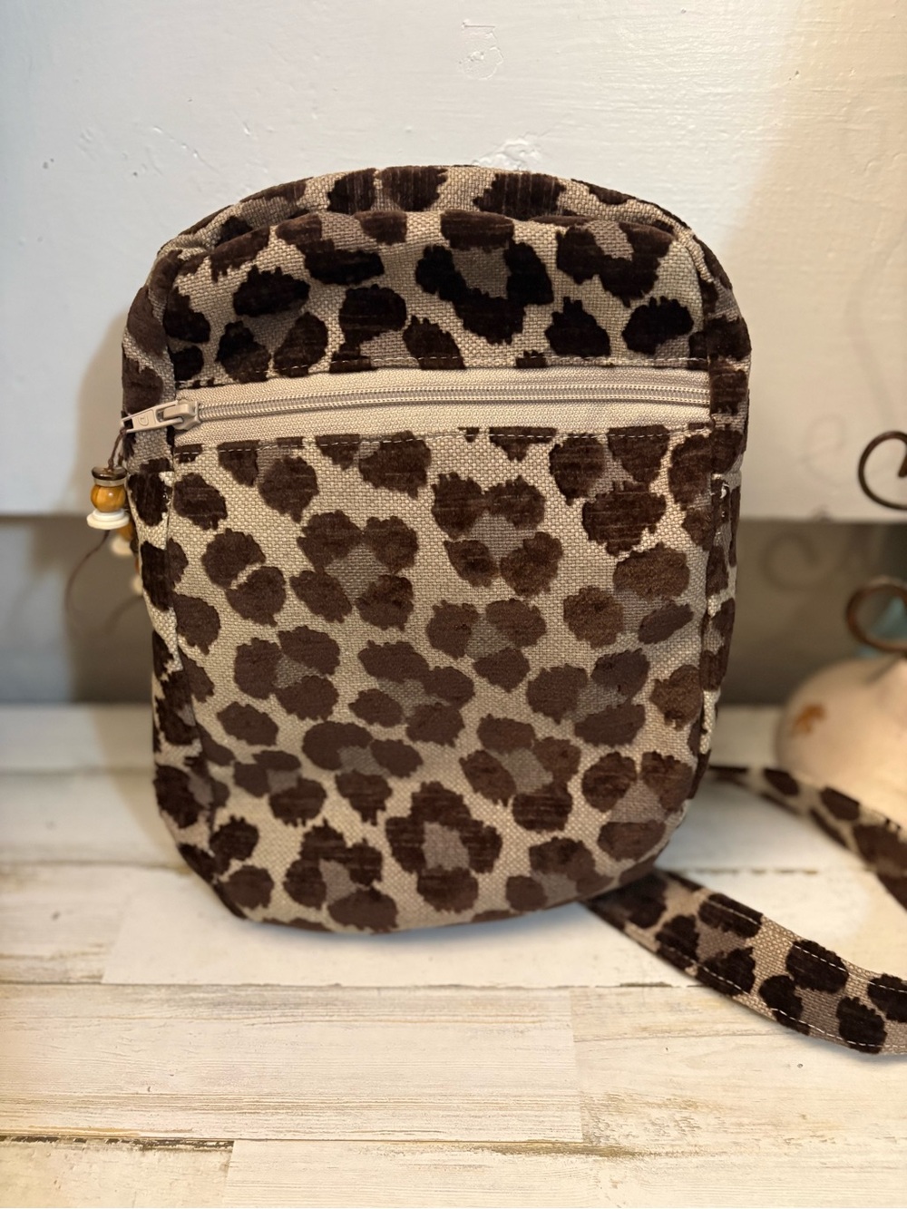 Outside in Leopard Print Crossbody Bag - Brown/Cream